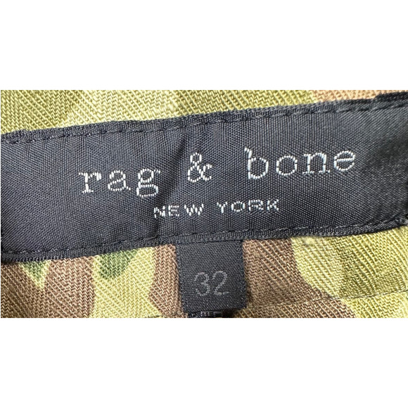 Rag Bone Shorts Mens 34 Olive Green Cotton Khakis Button Fly Flat Front Pockets - Picture 5 of 10